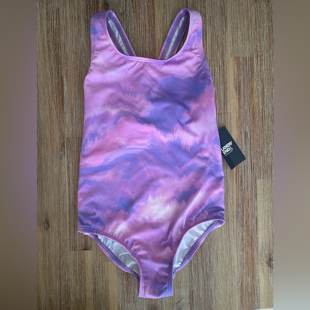 NWT Lands End Girls One Piece Swim Suit Size 5